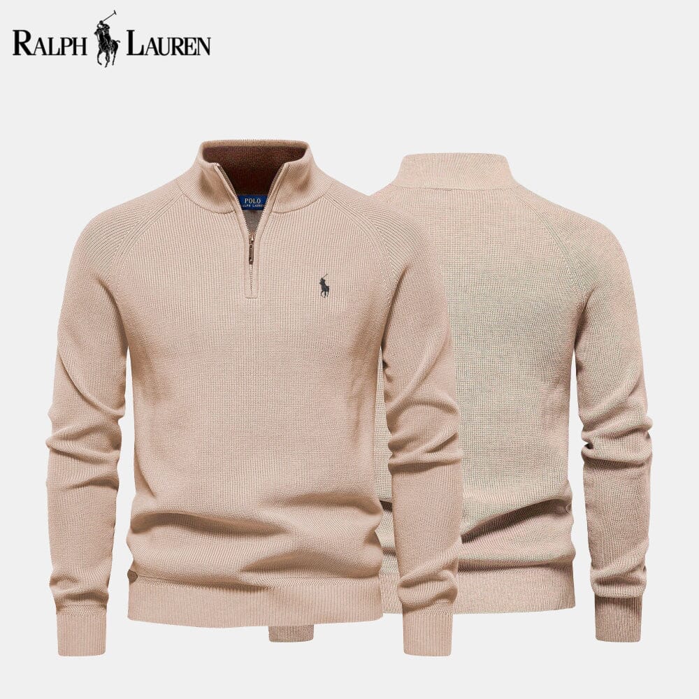 RL Zip - Maglione in lana a trecce