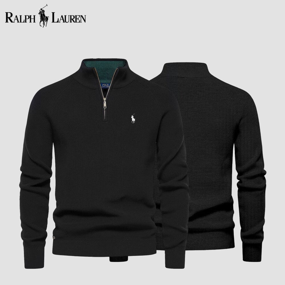 RL Zip - Maglione in lana a trecce