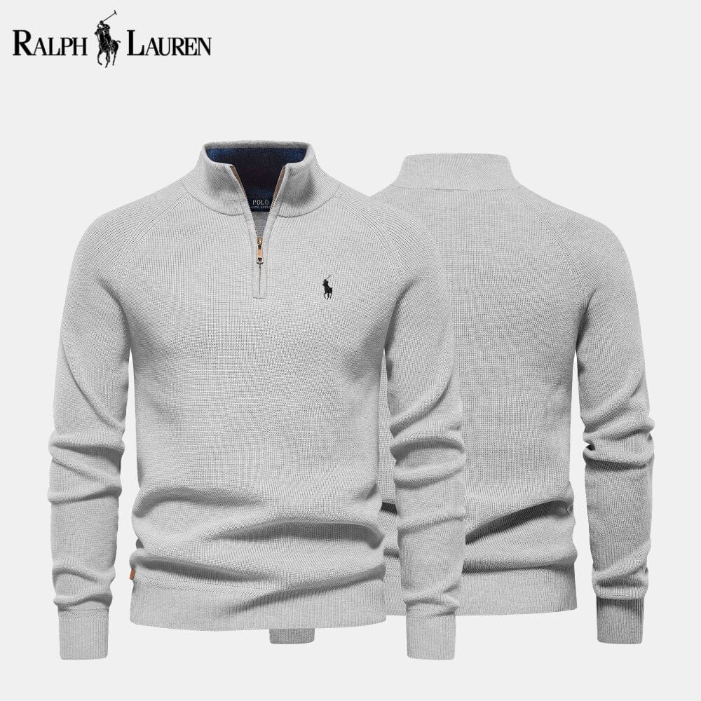RL Zip - Maglione in lana a trecce
