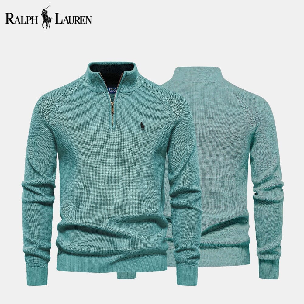 RL Zip - Maglione in lana a trecce